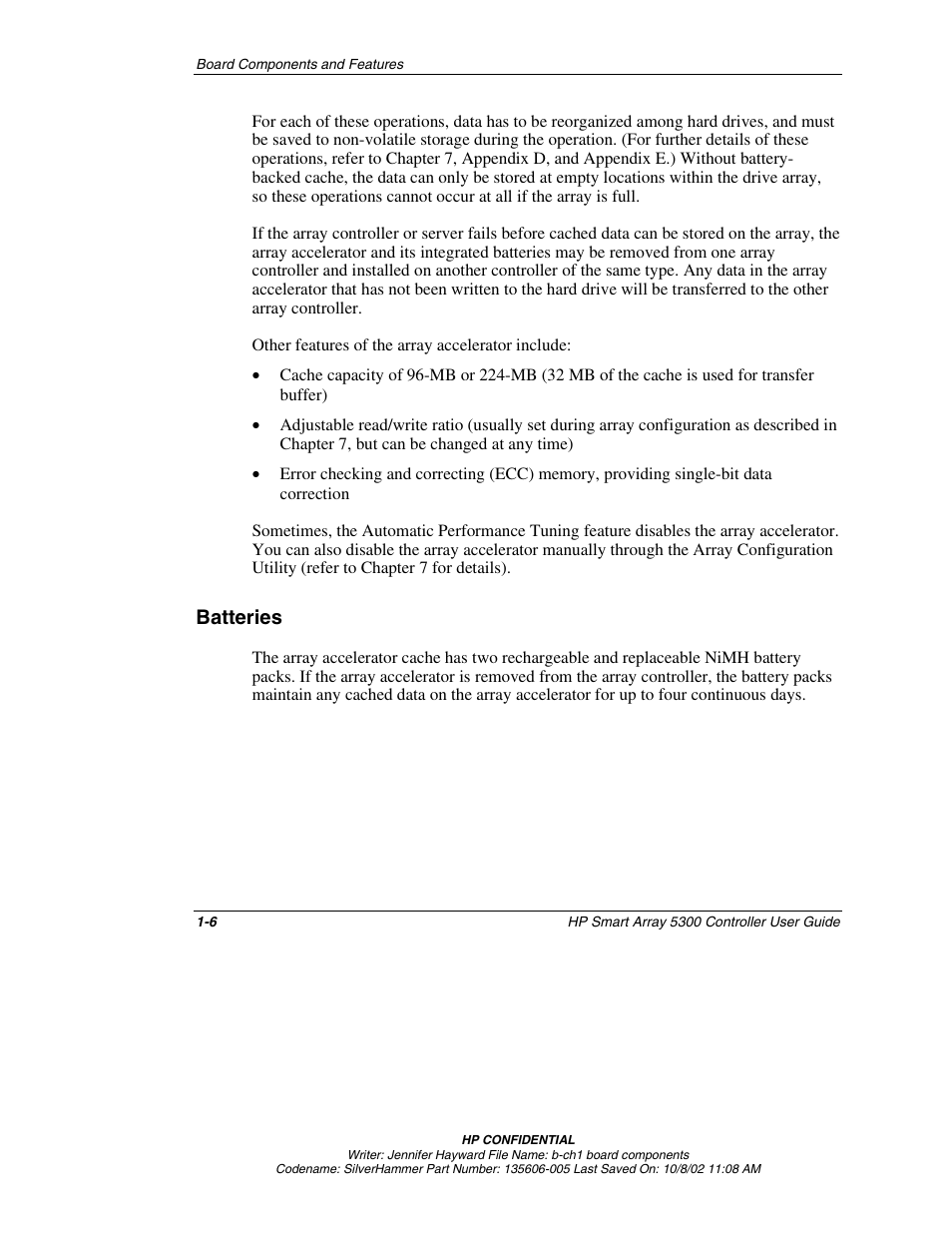 Batteries, Batteries -6 | HP 5300 User Manual | Page 18 / 164