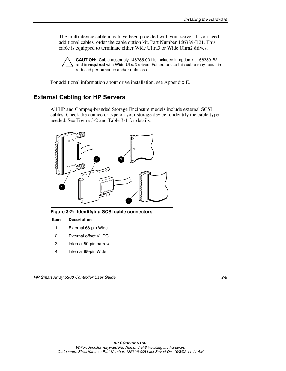 External cabling for hp servers, External cabling for hp servers -5 | HP 5300 User Manual | Page 29 / 164