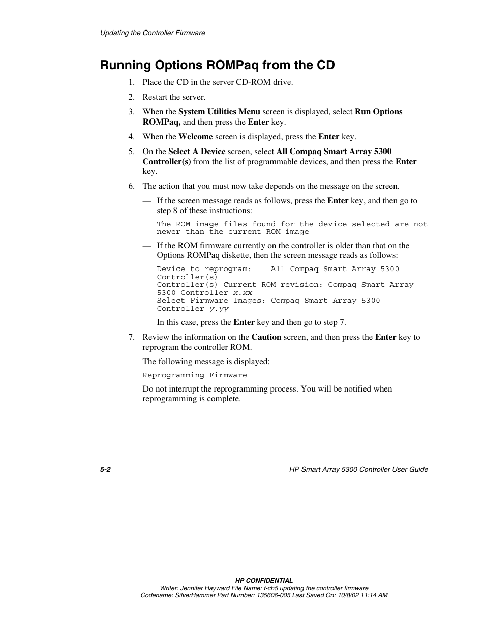 Running options rompaq from the cd, Running options rompaq from the cd -2 | HP 5300 User Manual | Page 35 / 164