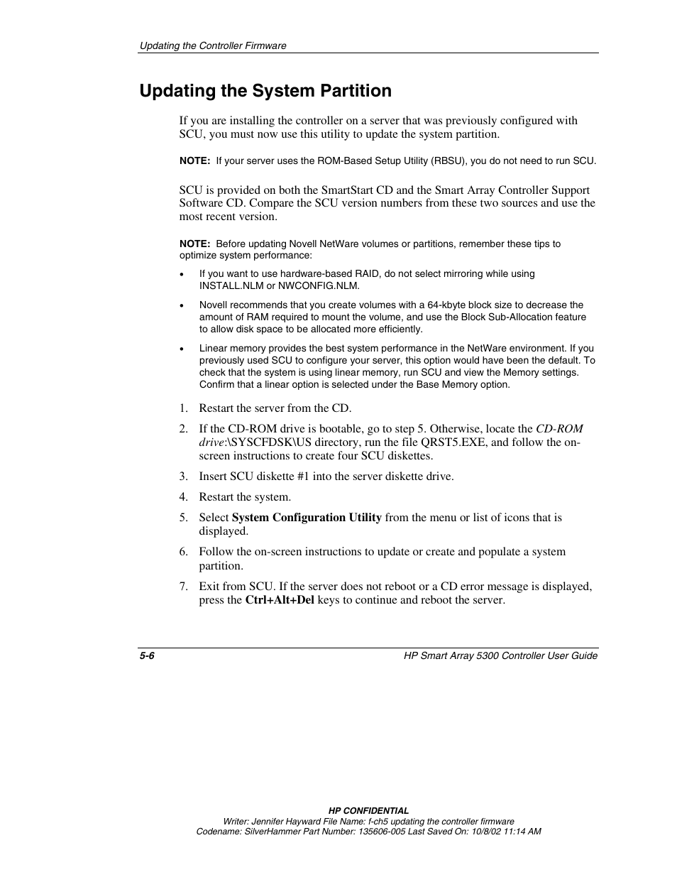 Updating the system partition, Updating the system partition -6 | HP 5300 User Manual | Page 39 / 164