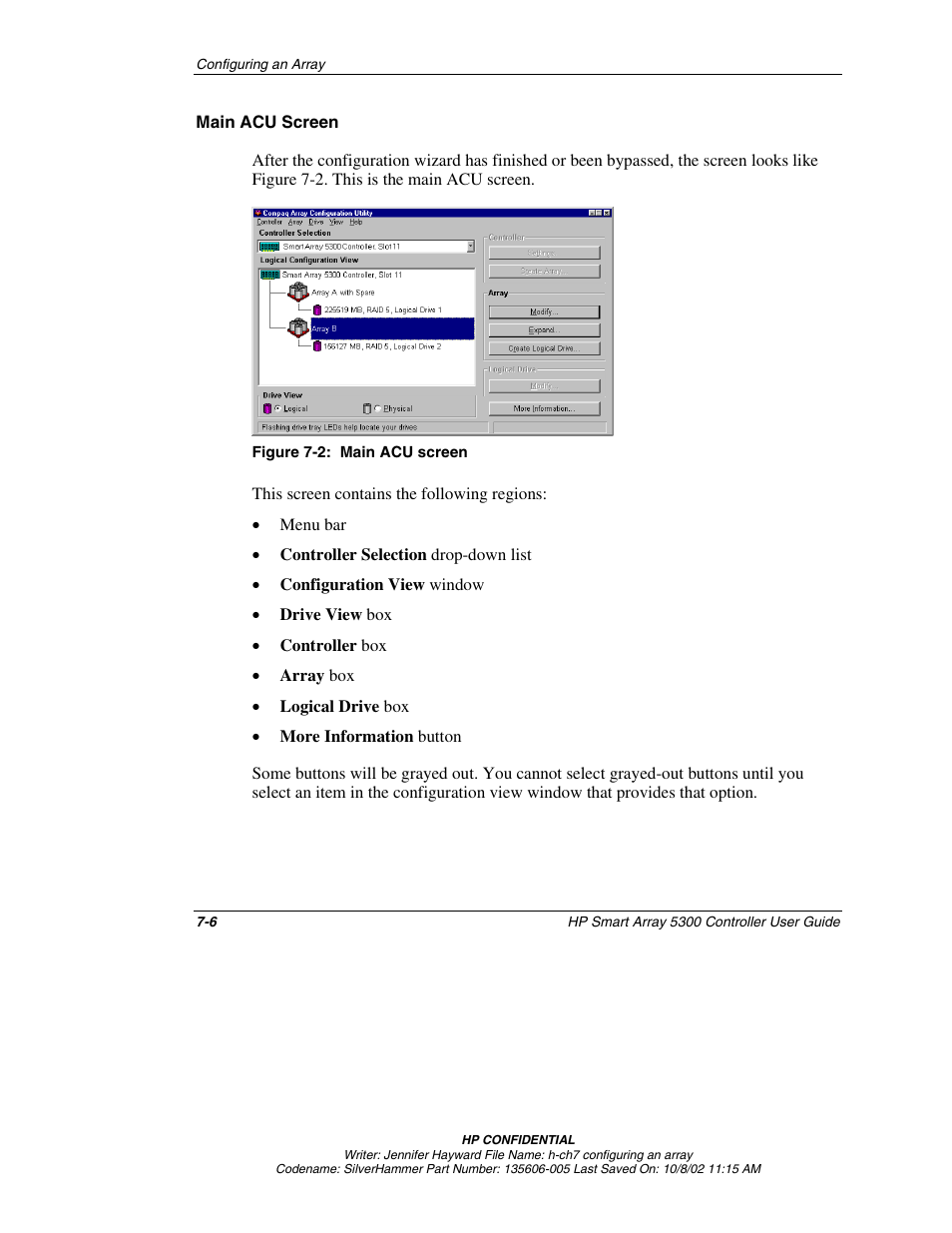 Main acu screen | HP 5300 User Manual | Page 48 / 164