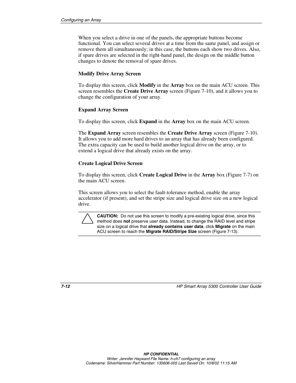 E “create logical drive screen” s | HP 5300 User Manual | Page 54 / 164