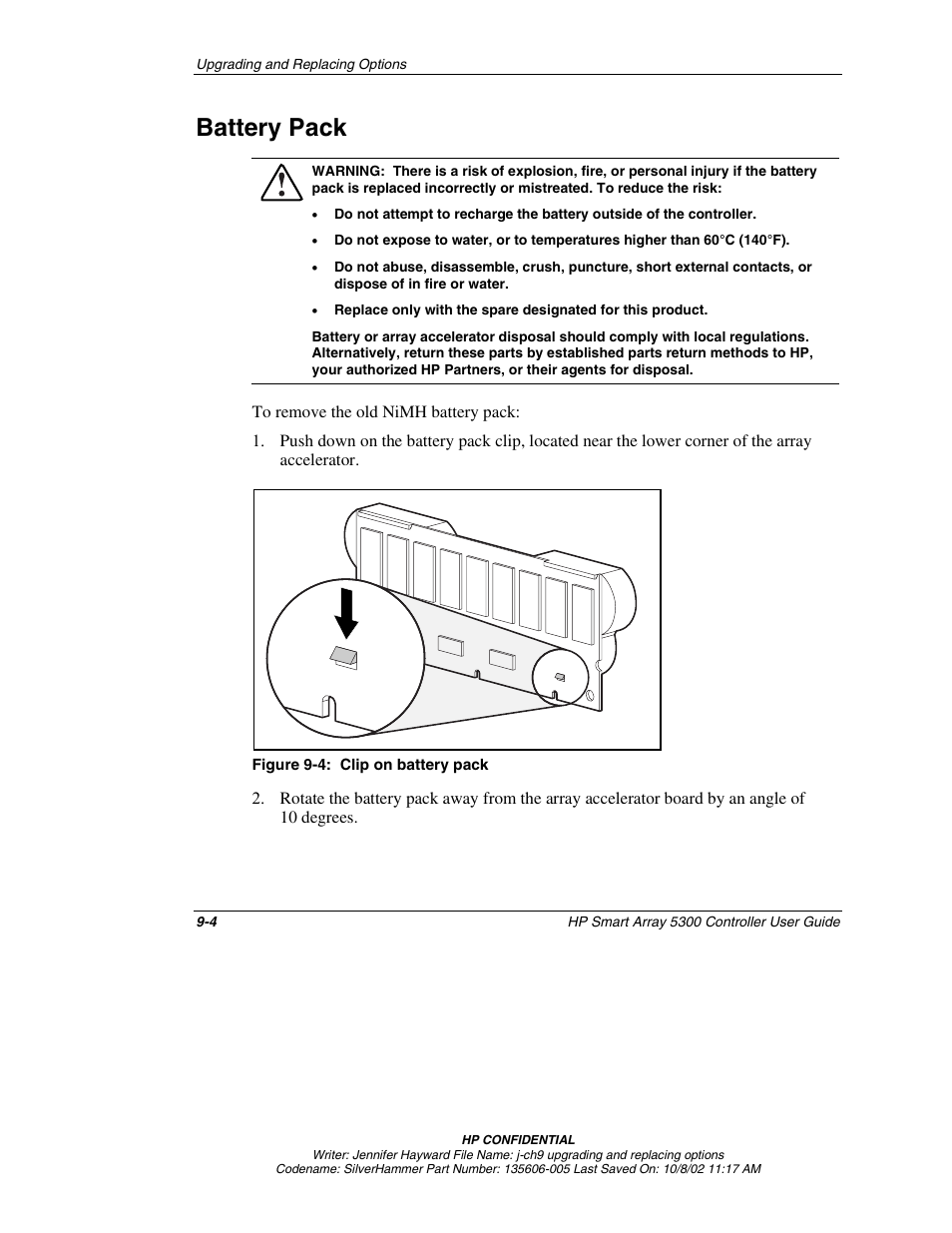 Battery pack, Battery pack -4 | HP 5300 User Manual | Page 84 / 164