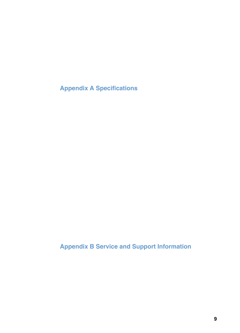 Appendix a specifications, Appendix b service and support information | HP 3200m User Manual | Page 11 / 288
