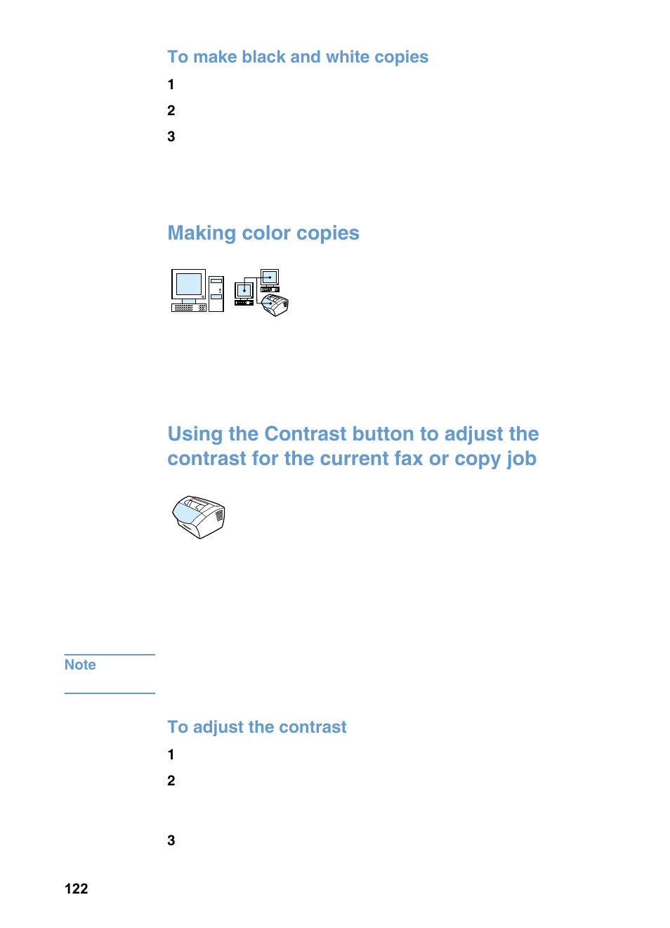 Making color copies, Or copy job | HP 3200m User Manual | Page 124 / 288