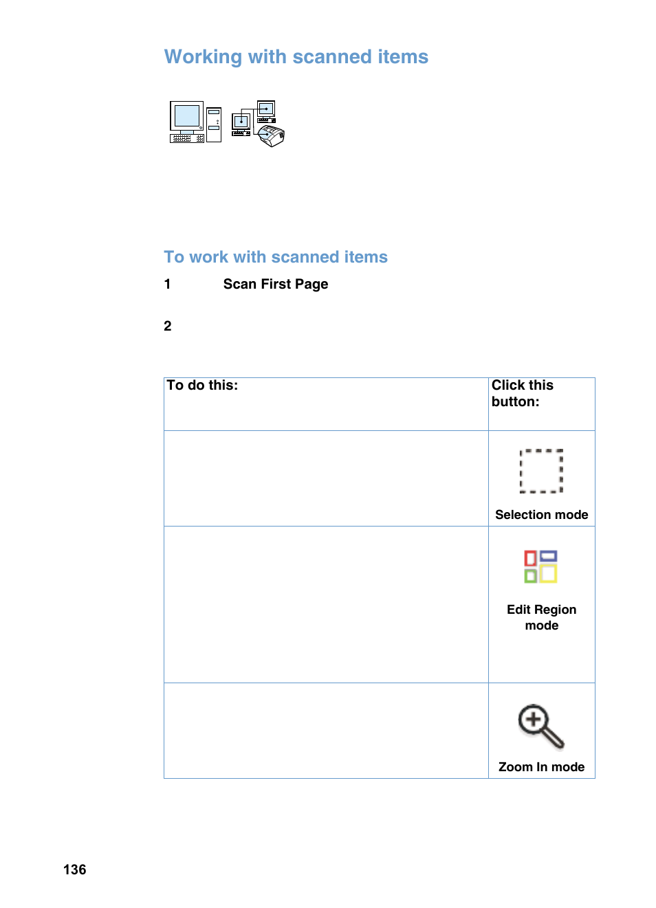 Working with scanned items | HP 3200m User Manual | Page 138 / 288