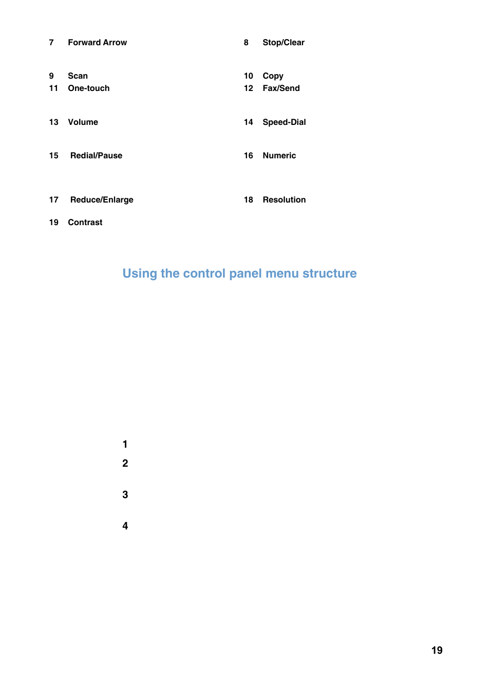 Using the control panel menu structure | HP 3200m User Manual | Page 21 / 288