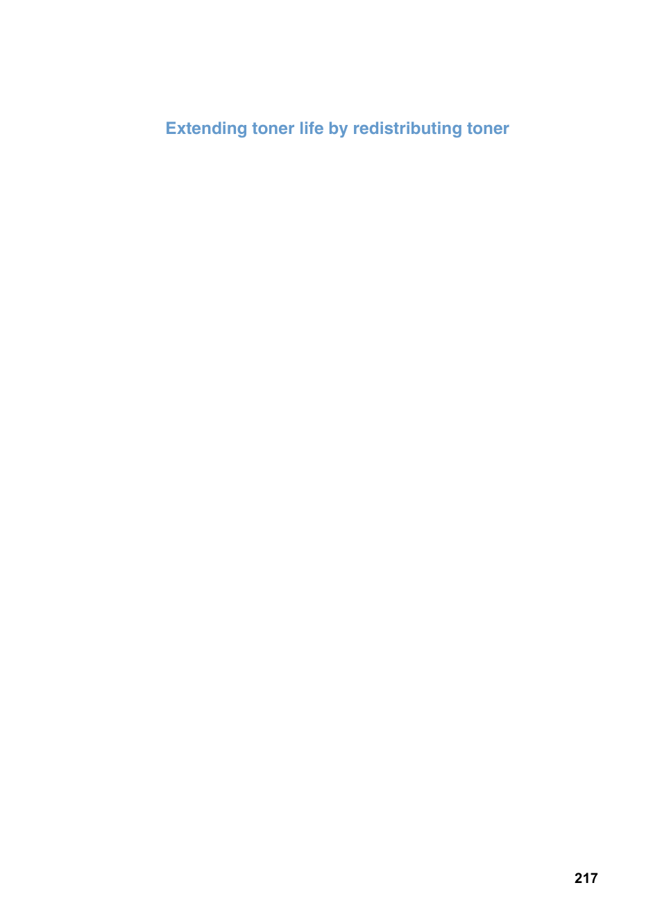 Extending toner life by redistributing toner | HP 3200m User Manual | Page 219 / 288