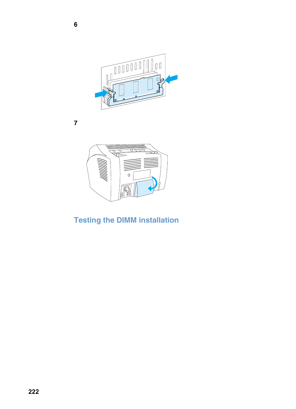 Testing the dimm installation | HP 3200m User Manual | Page 224 / 288