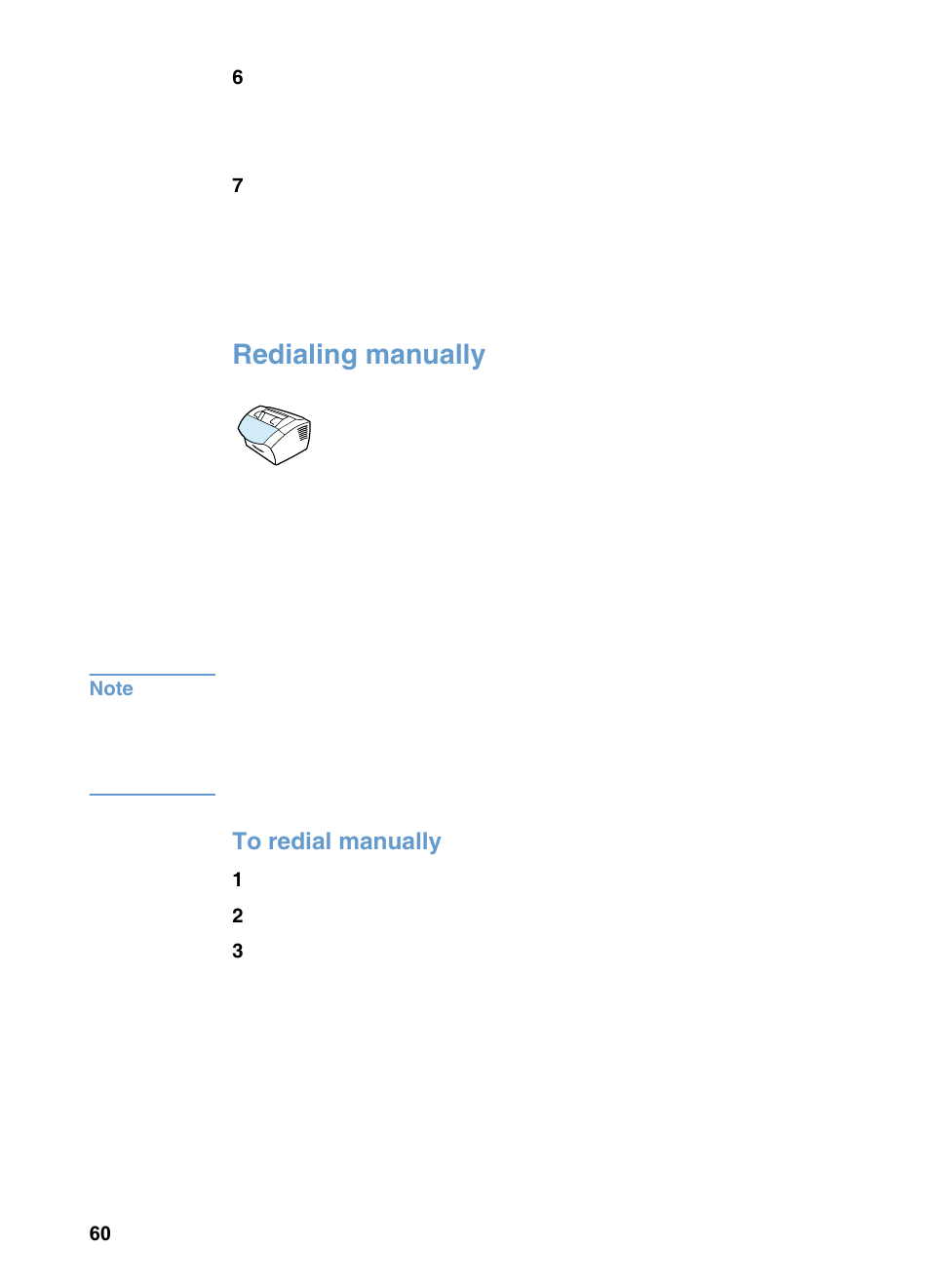 Redialing manually | HP 3200m User Manual | Page 62 / 288