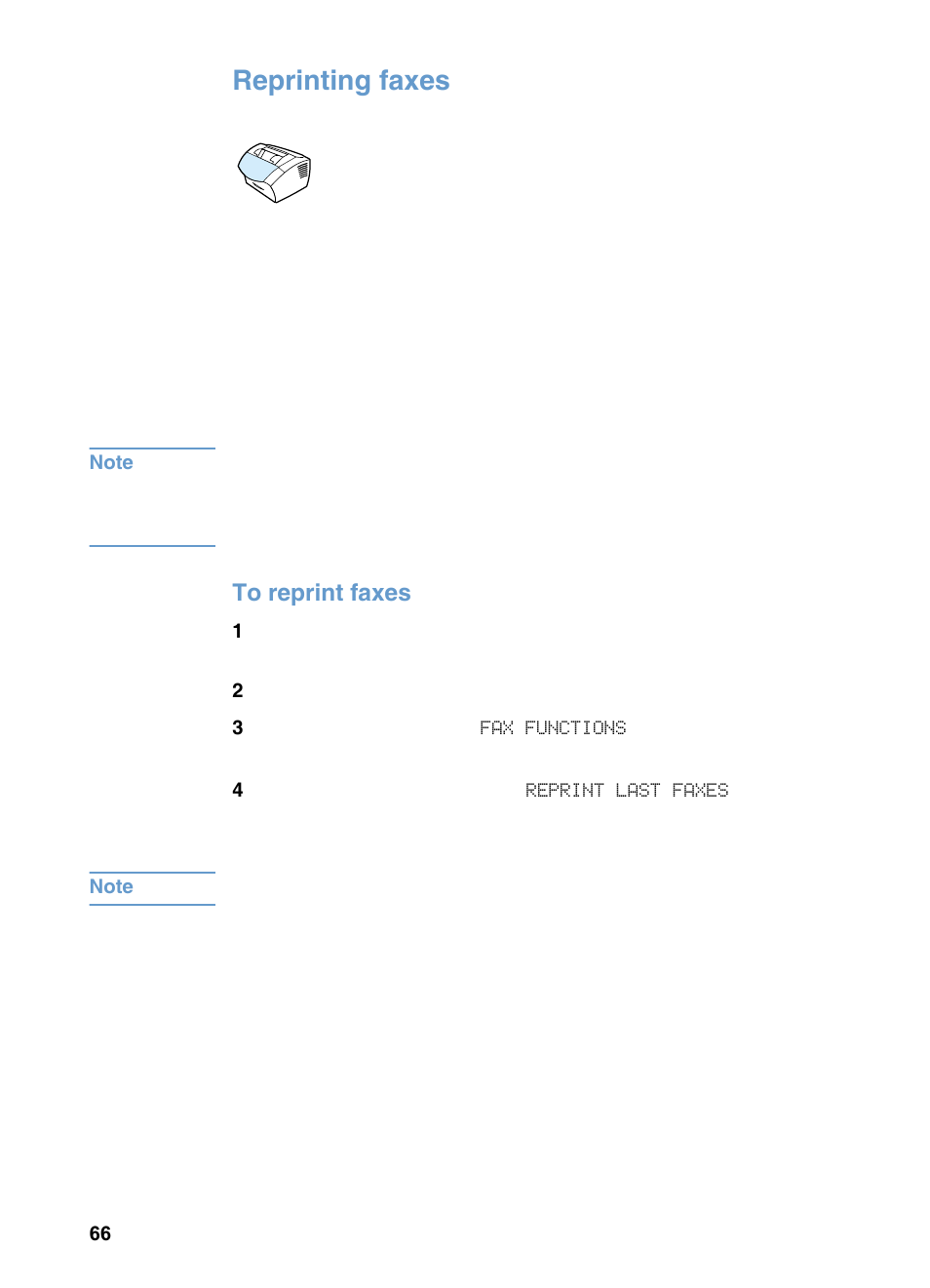 Reprinting faxes | HP 3200m User Manual | Page 68 / 288