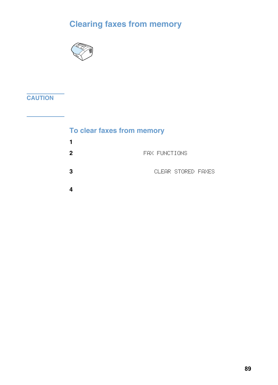 Clearing faxes from memory | HP 3200m User Manual | Page 91 / 288
