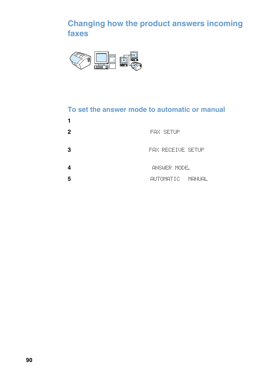 Changing how the product answers incoming faxes | HP 3200m User Manual | Page 92 / 288