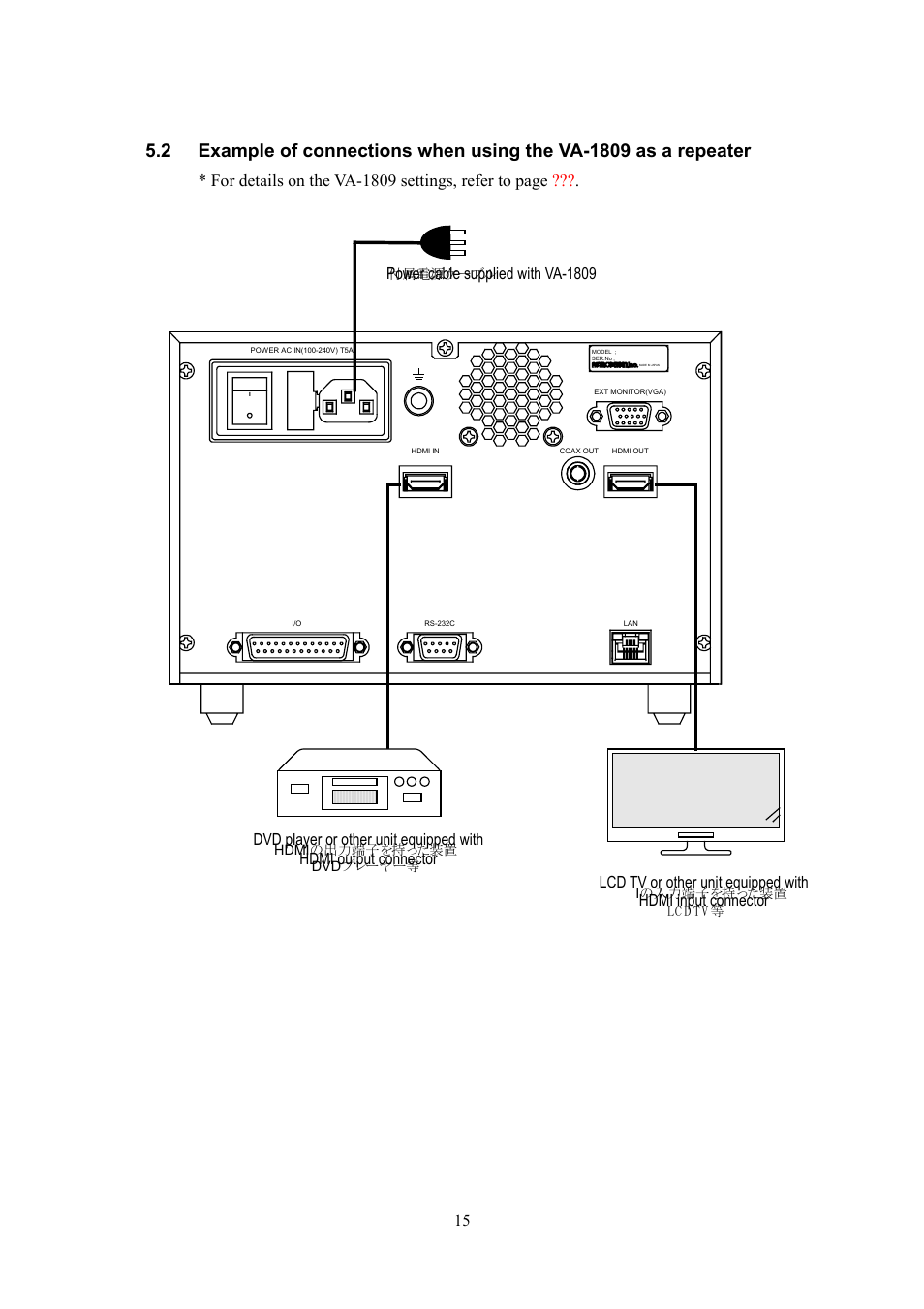 For details on the va-1809 settings, refer to page | HP VA-1809 User Manual | Page 18 / 36