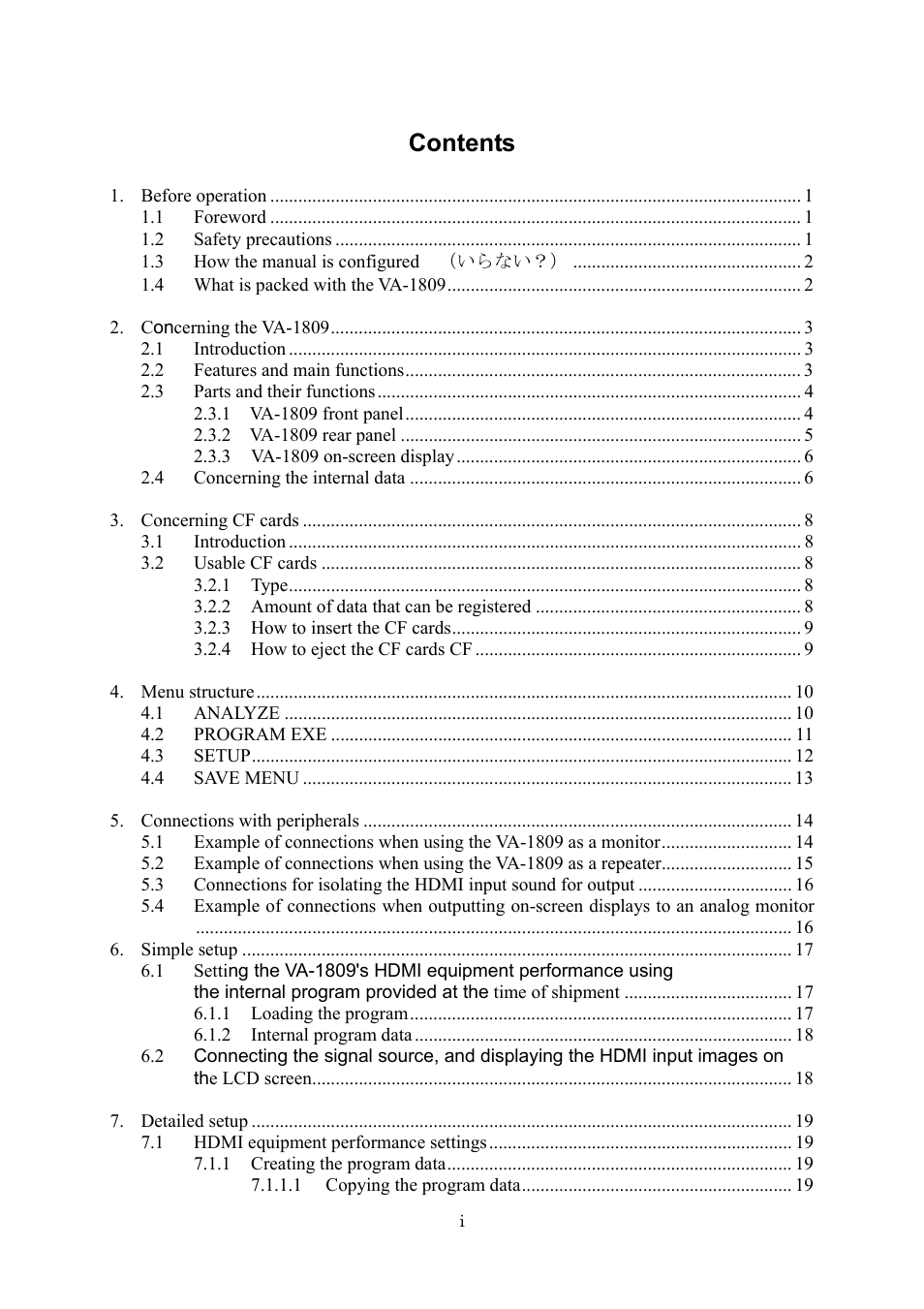 HP VA-1809 User Manual | Page 2 / 36