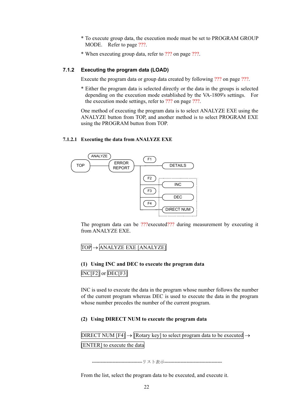 Executing the program data (load), Executing the data from analyze exe | HP VA-1809 User Manual | Page 25 / 36