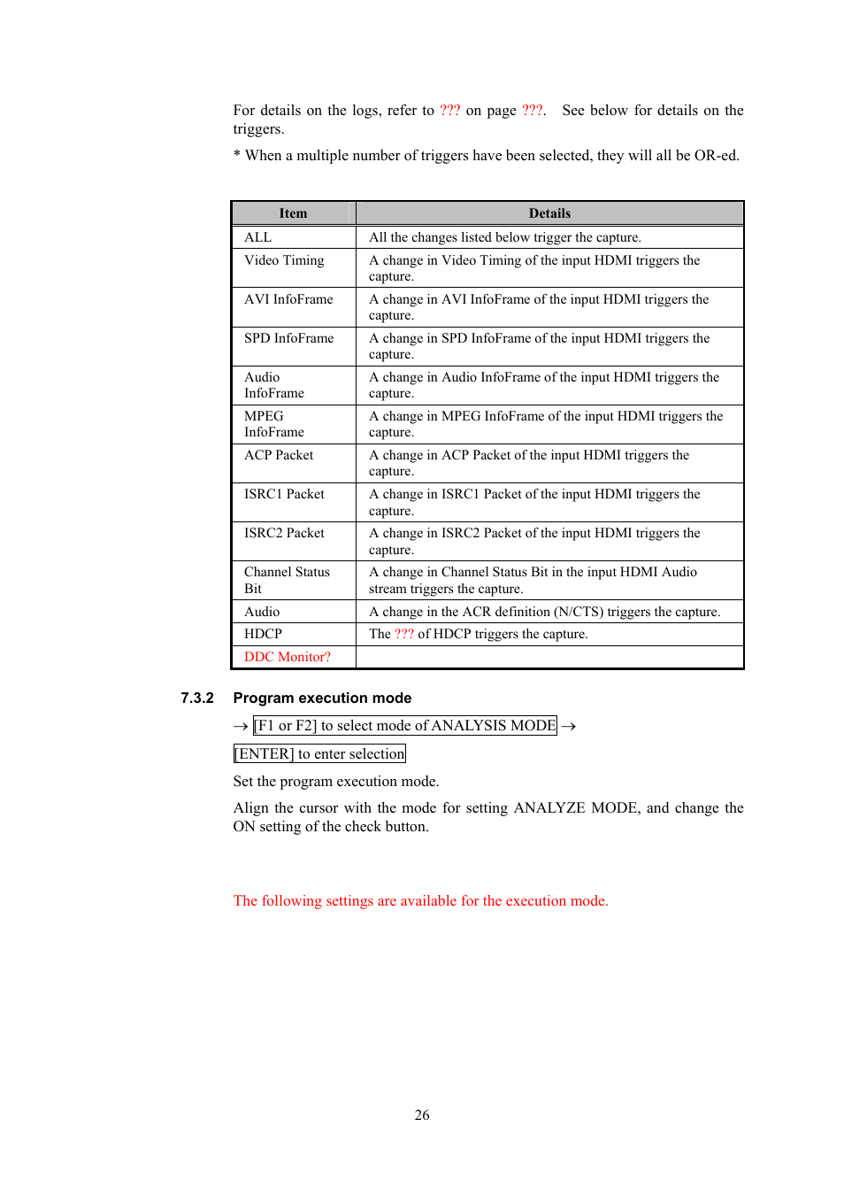Program execution mode | HP VA-1809 User Manual | Page 29 / 36