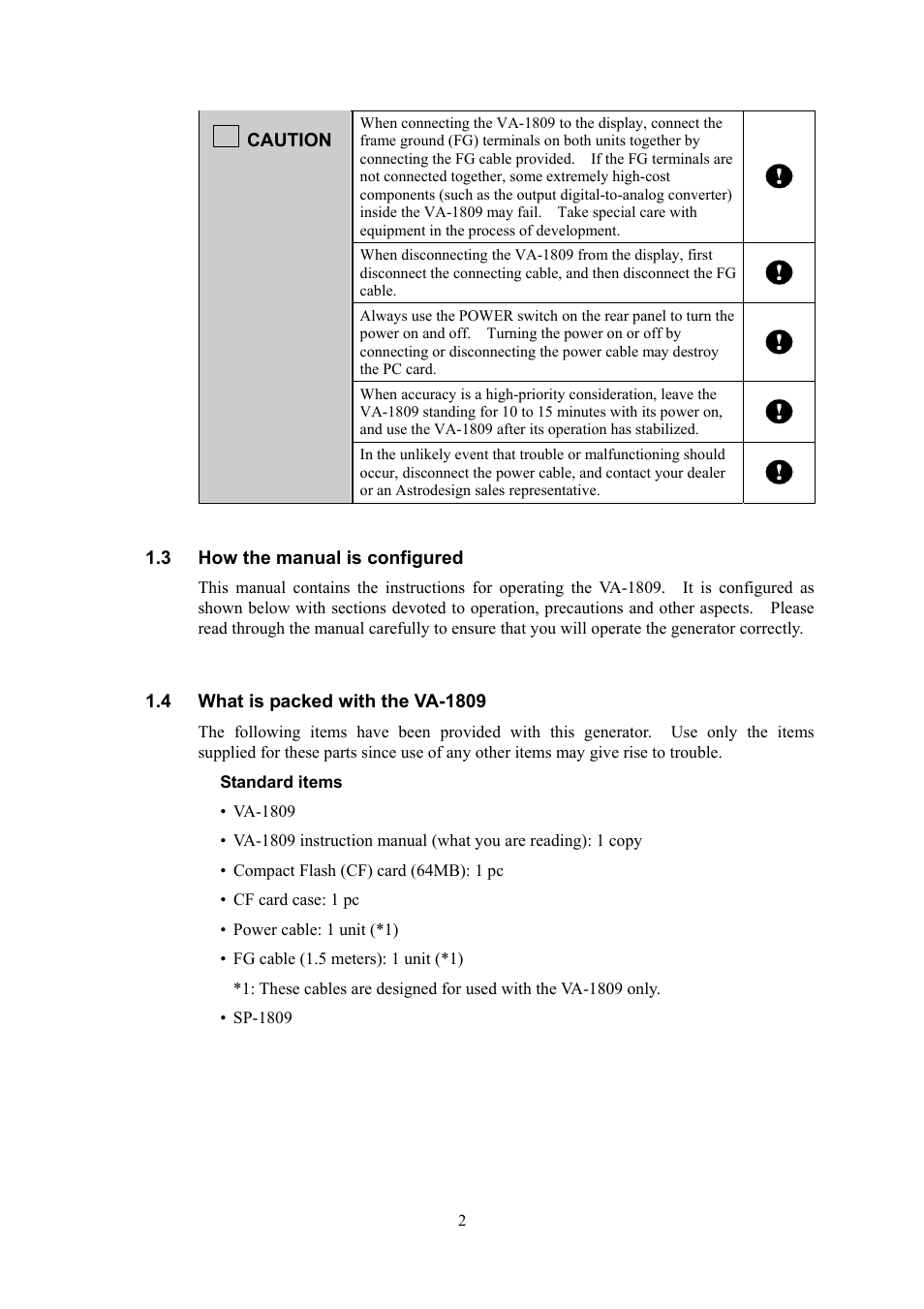 How the manual is configured （いらない, What is packed with the va-1809 | HP VA-1809 User Manual | Page 5 / 36