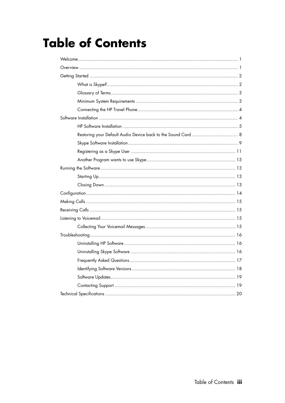 HP Travel Phone User Manual | Page 3 / 24