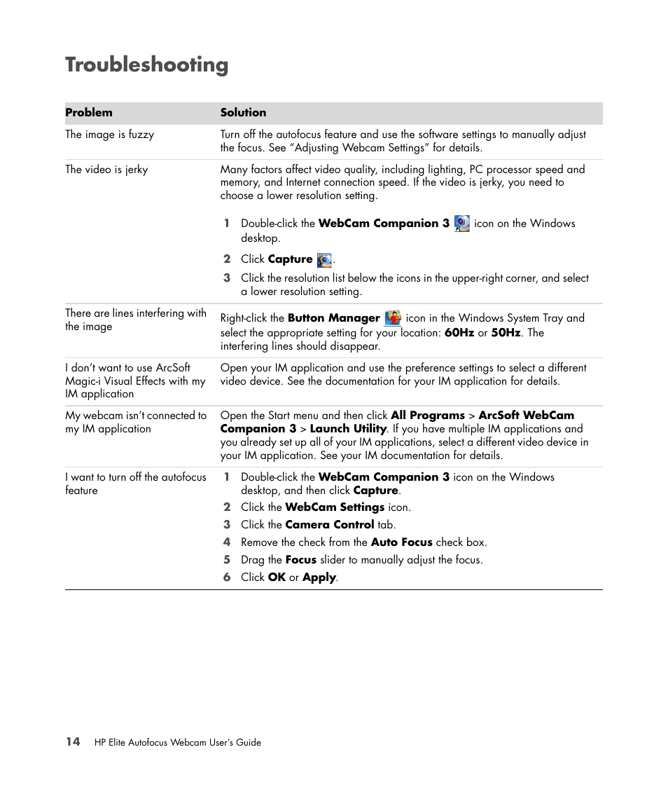 Troubleshooting | HP 588295-001 User Manual | Page 18 / 20