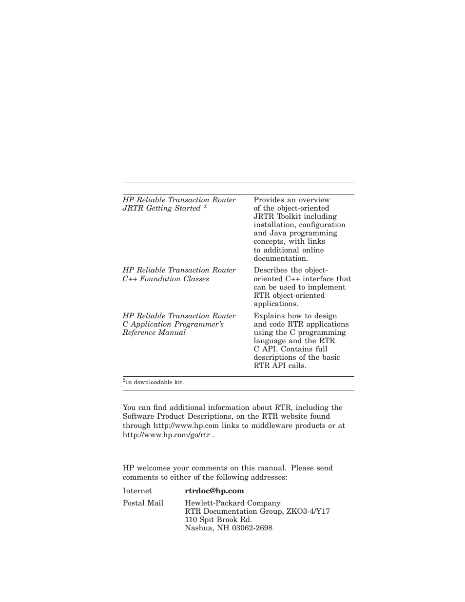 Reader’s comments | HP Reliable Transaction Router User Manual | Page 9 / 100