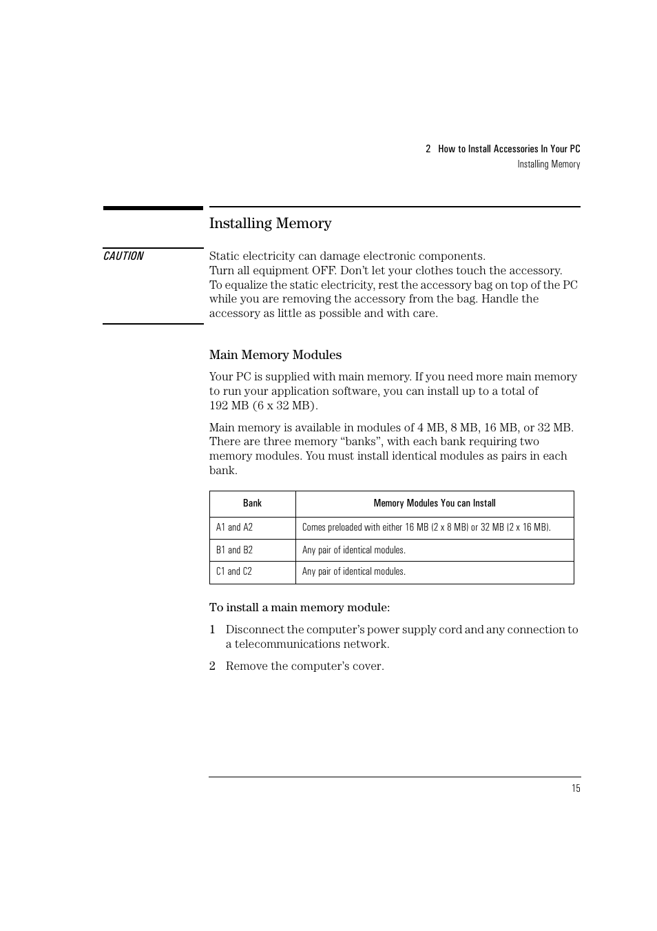 HP HEWLET HP VECTRA VA 6/XXX User Manual | Page 25 / 96