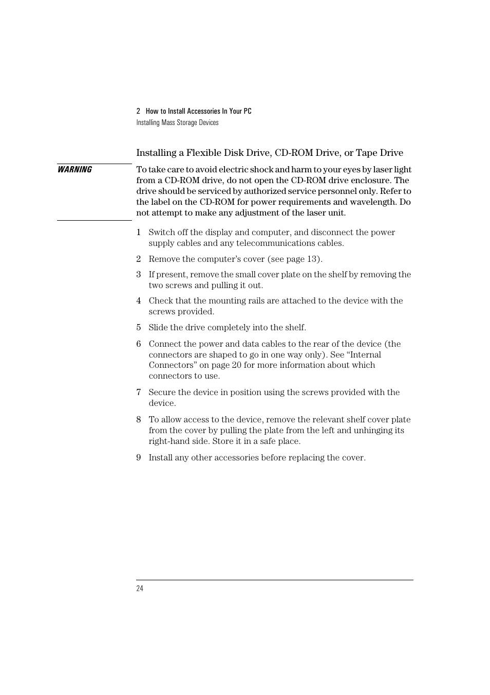 HP HEWLET HP VECTRA VA 6/XXX User Manual | Page 34 / 96