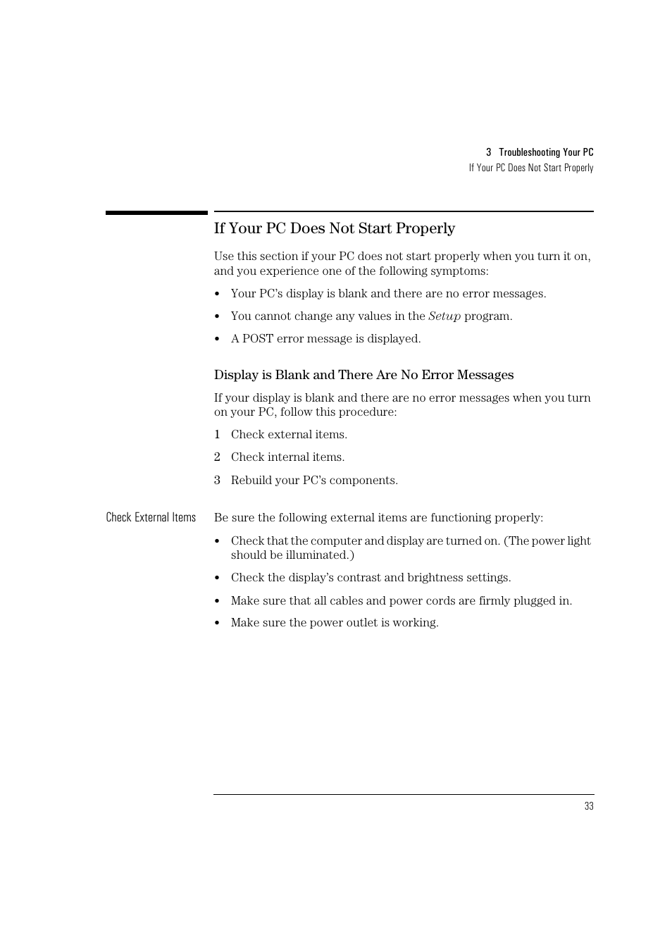 If your pc does not start properly | HP HEWLET HP VECTRA VA 6/XXX User Manual | Page 43 / 96