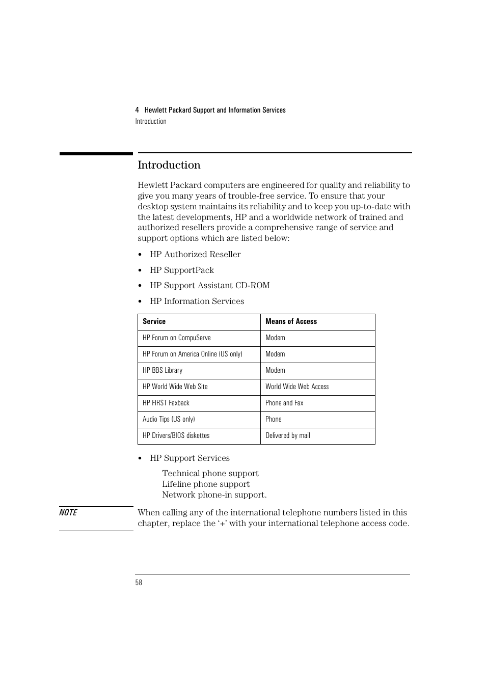 Introduction | HP HEWLET HP VECTRA VA 6/XXX User Manual | Page 68 / 96