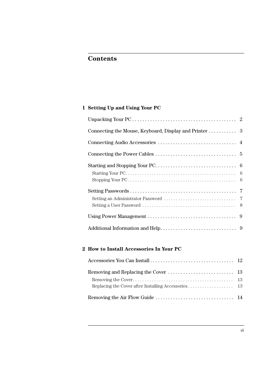 HP HEWLET HP VECTRA VA 6/XXX User Manual | Page 7 / 96