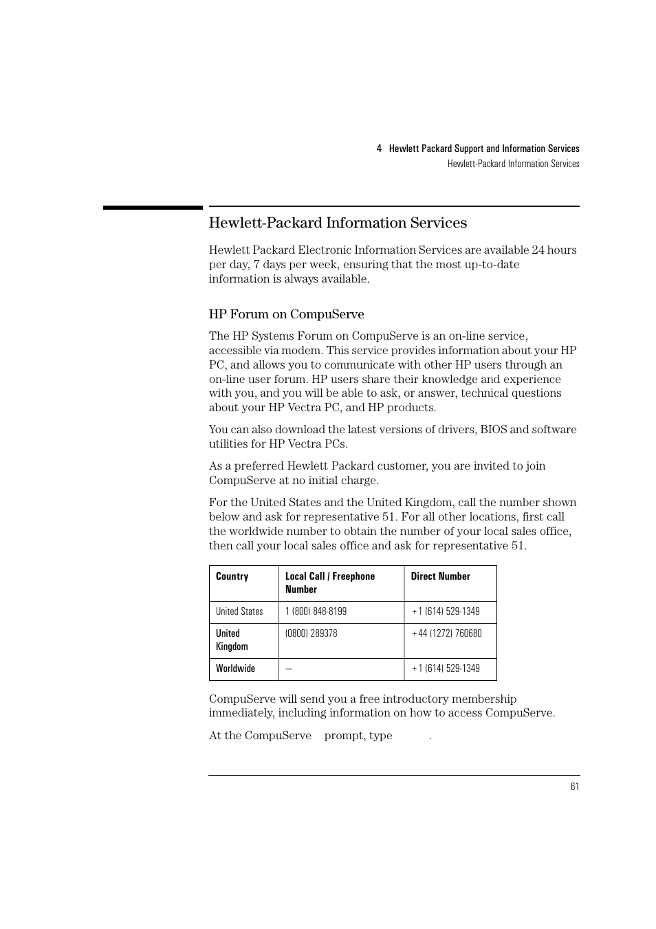 Hewlett-packard information services | HP HEWLET HP VECTRA VA 6/XXX User Manual | Page 71 / 96