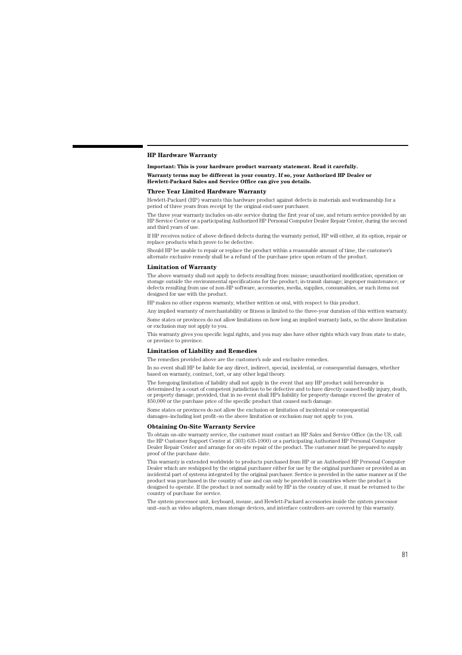 HP HEWLET HP VECTRA VA 6/XXX User Manual | Page 91 / 96