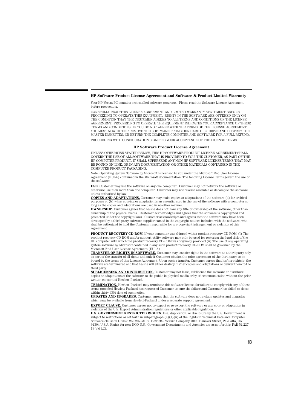 HP HEWLET HP VECTRA VA 6/XXX User Manual | Page 93 / 96