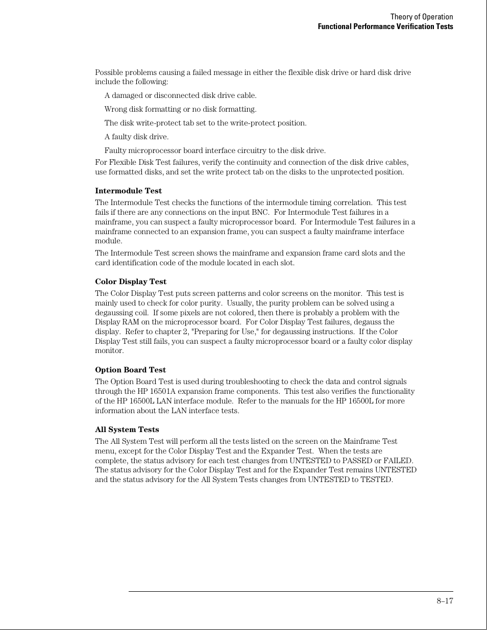 HP 16500B User Manual | Page 126 / 129
