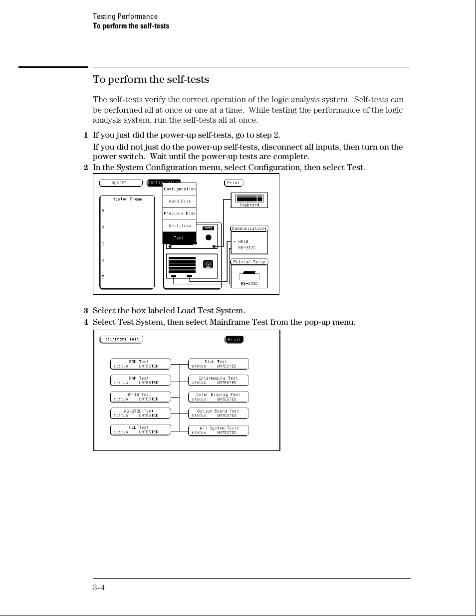 To perform the self-tests | HP 16500B User Manual | Page 27 / 129