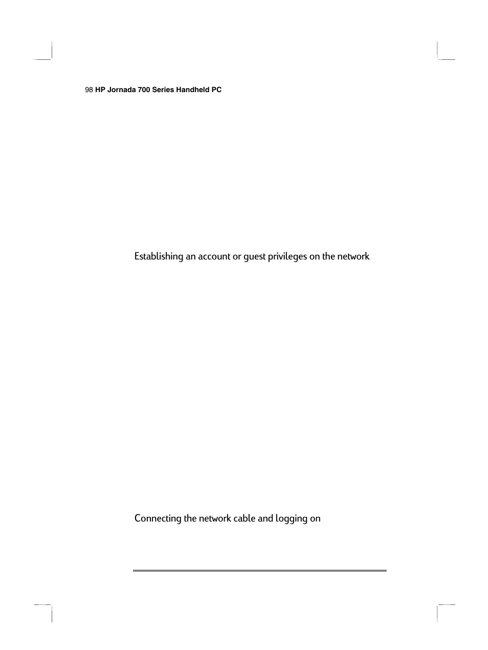 Connecting the network cable and logging on | HP 700 Series User Manual | Page 102 / 204