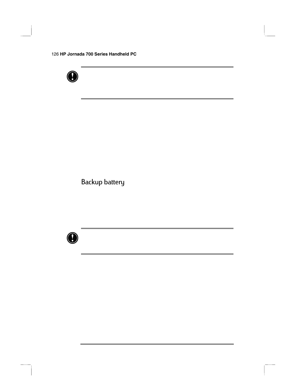 Backup battery | HP 700 Series User Manual | Page 130 / 204