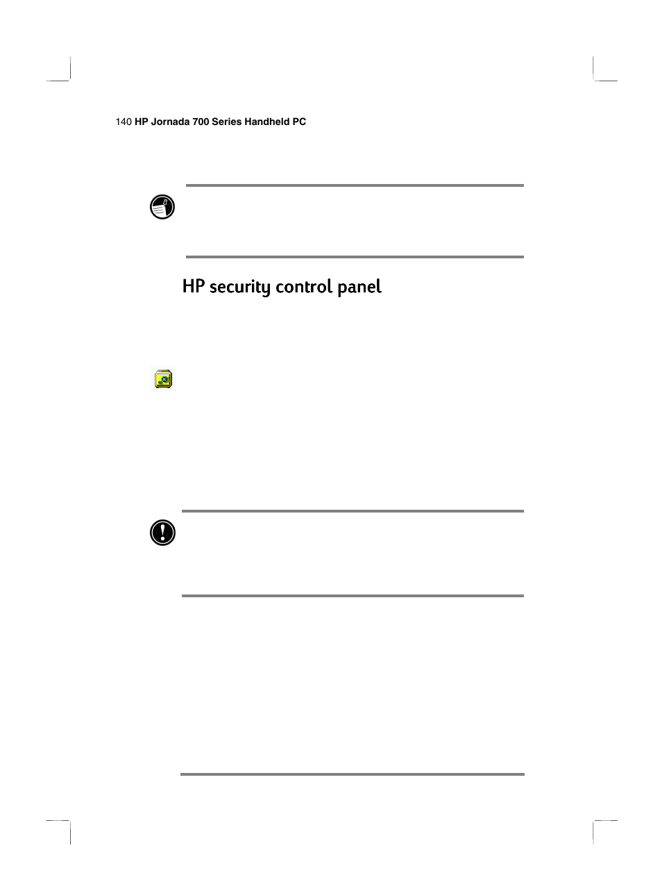 Hp security control panel | HP 700 Series User Manual | Page 144 / 204