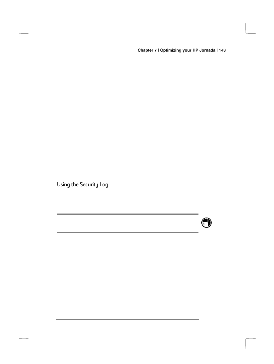 Using the security log | HP 700 Series User Manual | Page 147 / 204