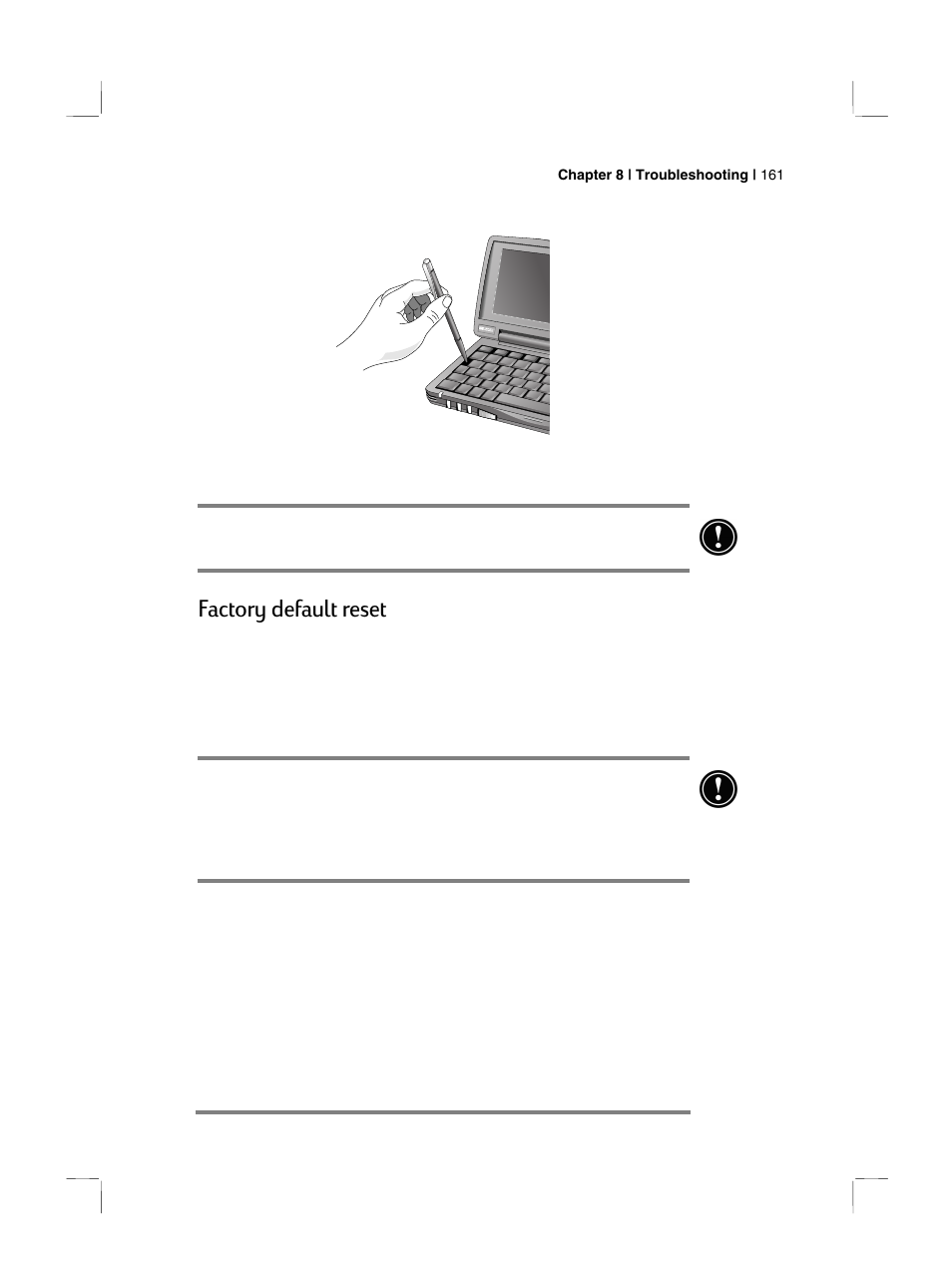 Factory default reset | HP 700 Series User Manual | Page 165 / 204