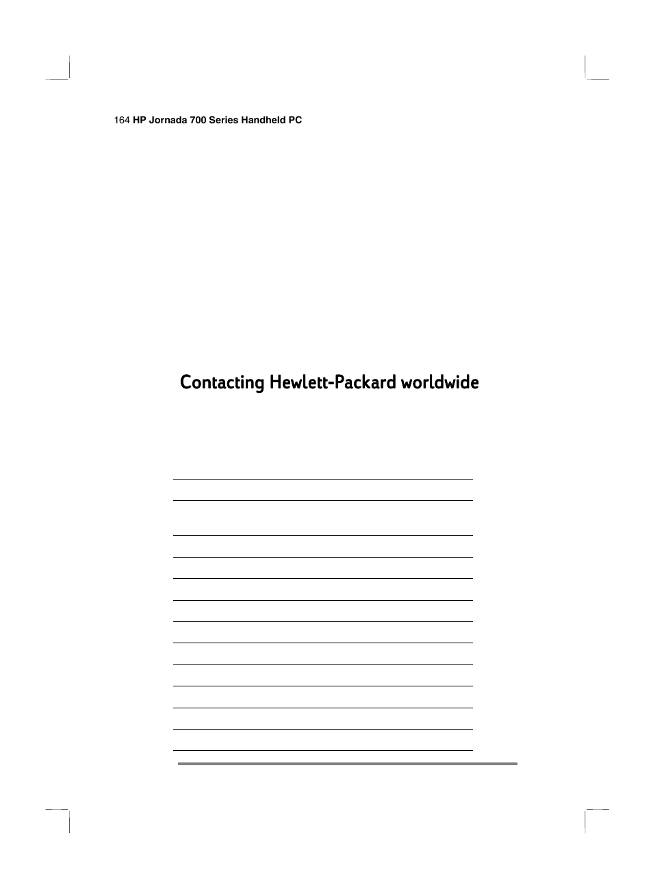 Contacting hewlett | HP 700 Series User Manual | Page 168 / 204