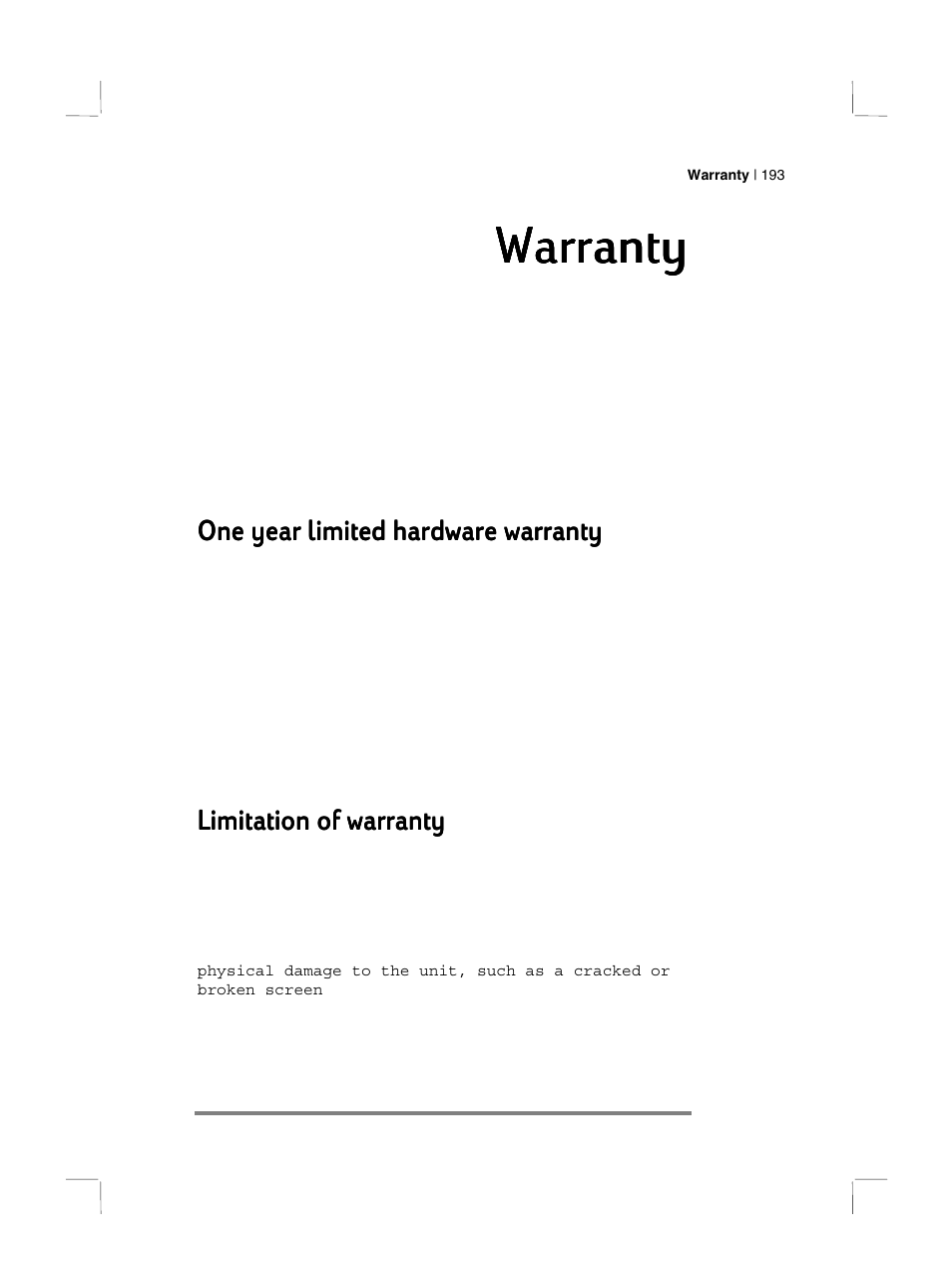 Warranty | HP 700 Series User Manual | Page 197 / 204