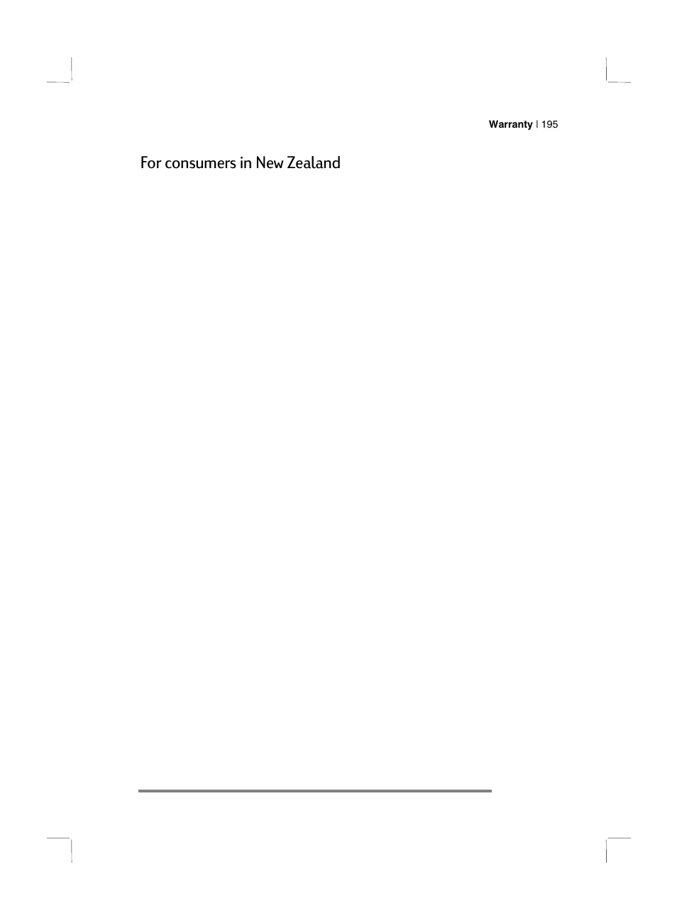 For consumers in new zealand | HP 700 Series User Manual | Page 199 / 204