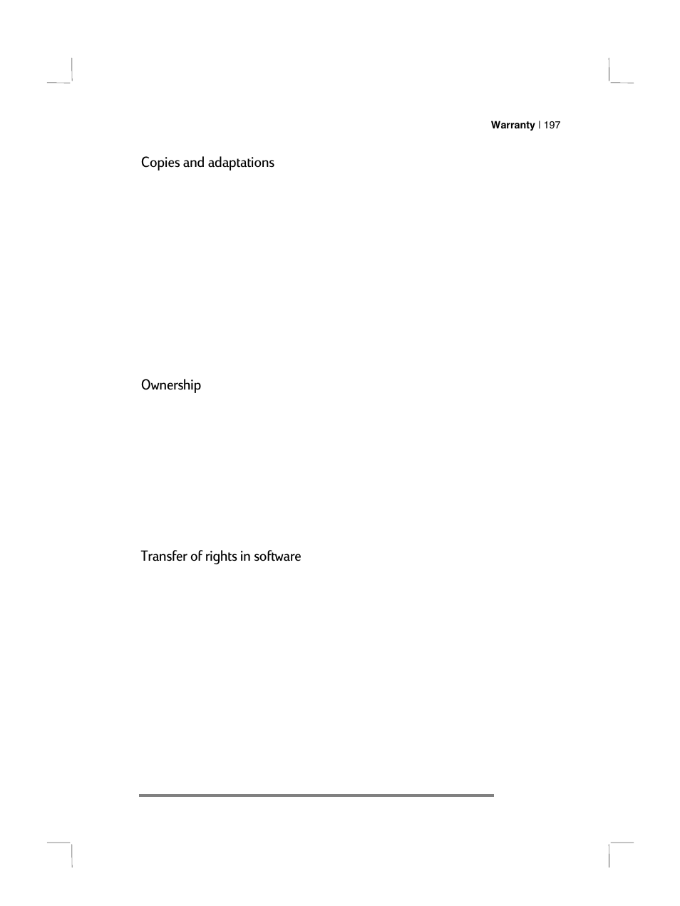 Copies and adaptations, Ownership, Transfer of rights in software | HP 700 Series User Manual | Page 201 / 204