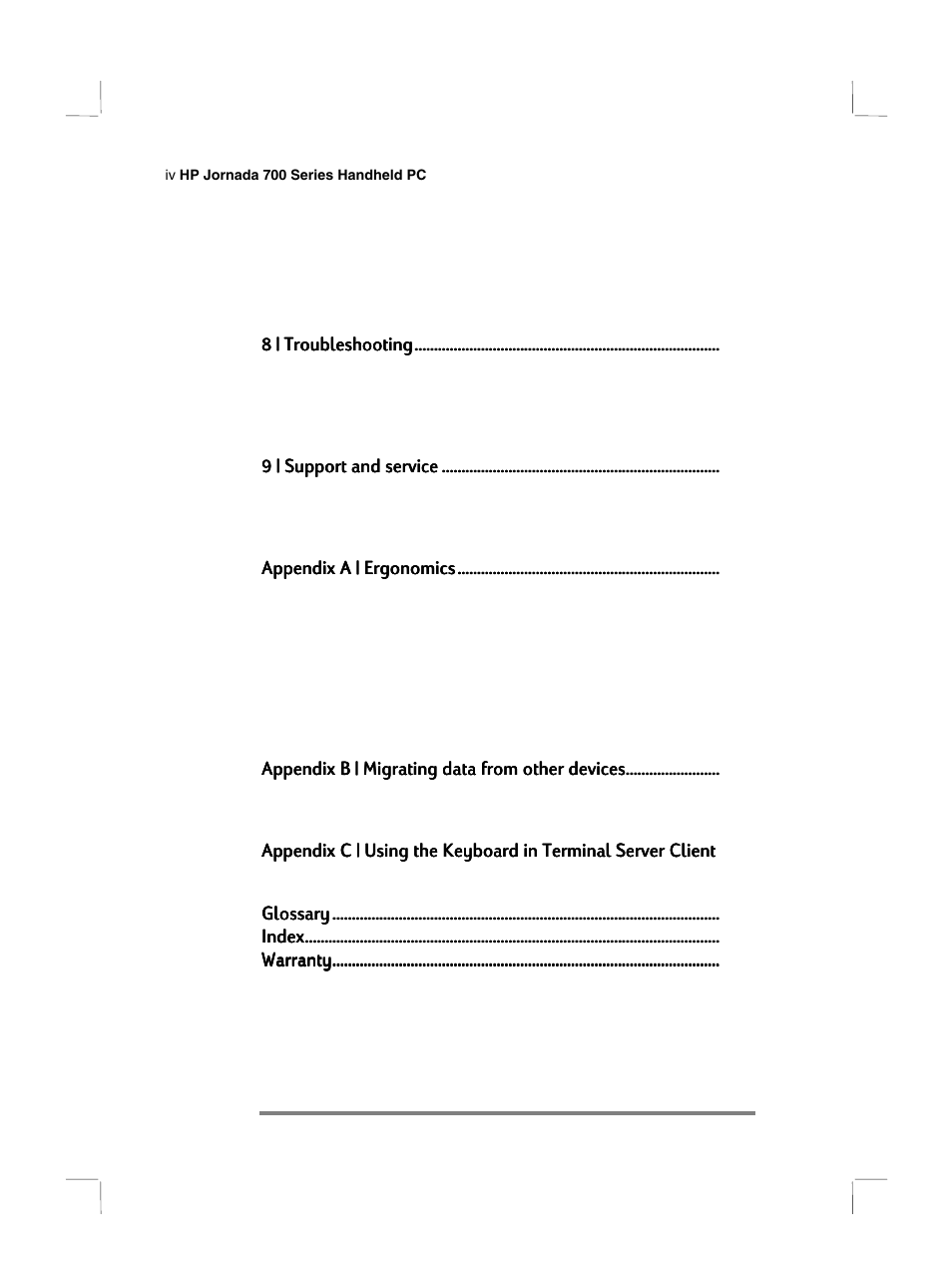 HP 700 Series User Manual | Page 4 / 204