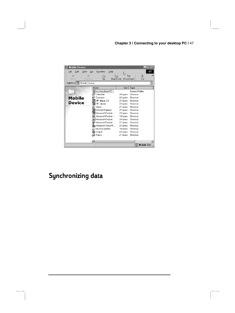 Synchronizing data | HP 700 Series User Manual | Page 51 / 204