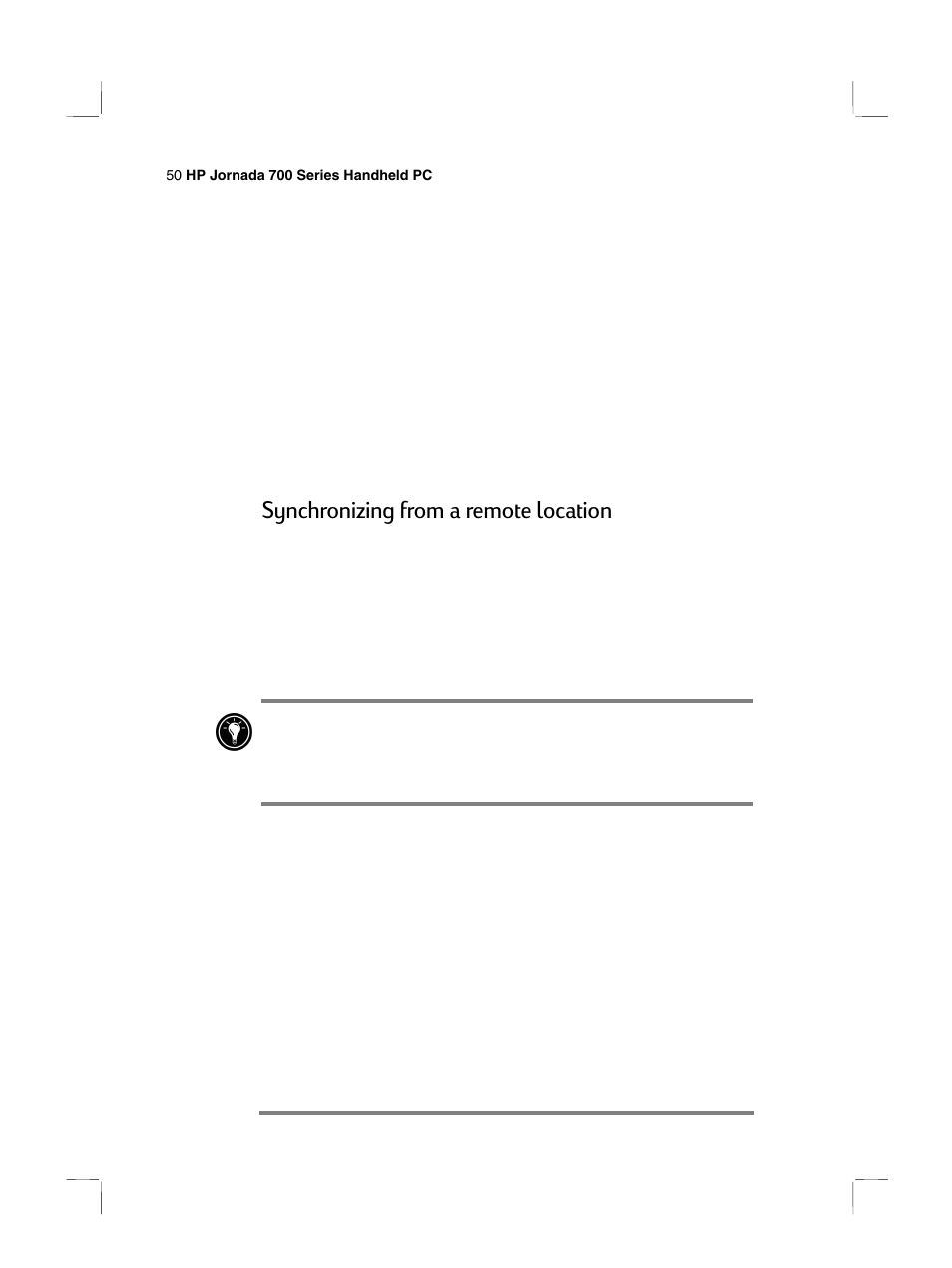 Synchronizing from a remote location | HP 700 Series User Manual | Page 54 / 204