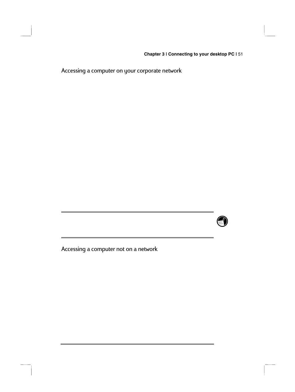 Accessing a computer on your corporate network, Accessing a computer not on a network | HP 700 Series User Manual | Page 55 / 204