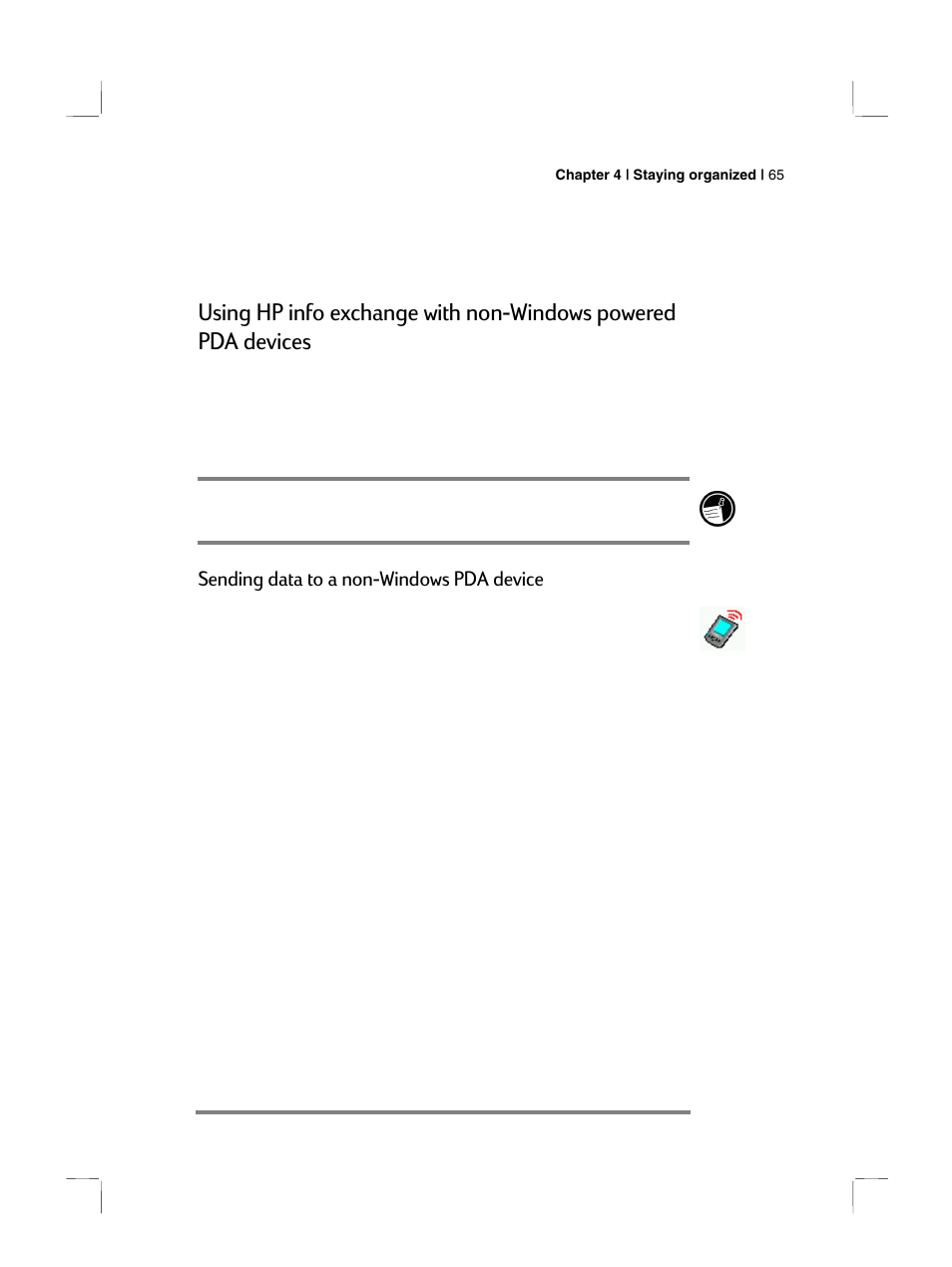 Sending data to a non-windows pda device | HP 700 Series User Manual | Page 69 / 204