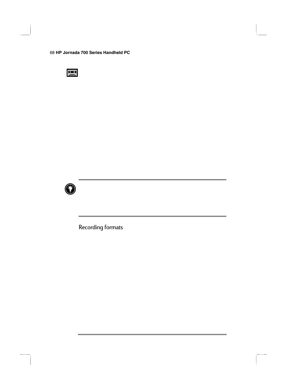 Recording formats | HP 700 Series User Manual | Page 72 / 204